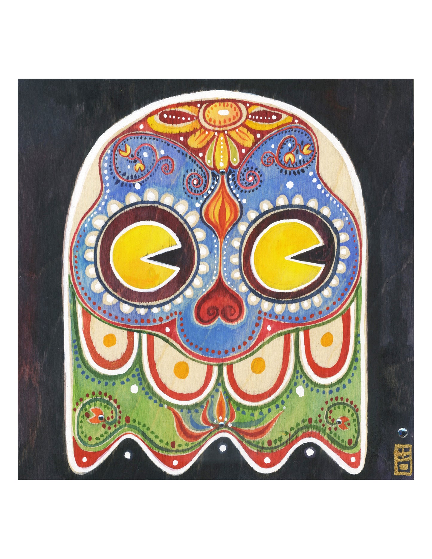 El Dia de los Muertos Pac Man Art