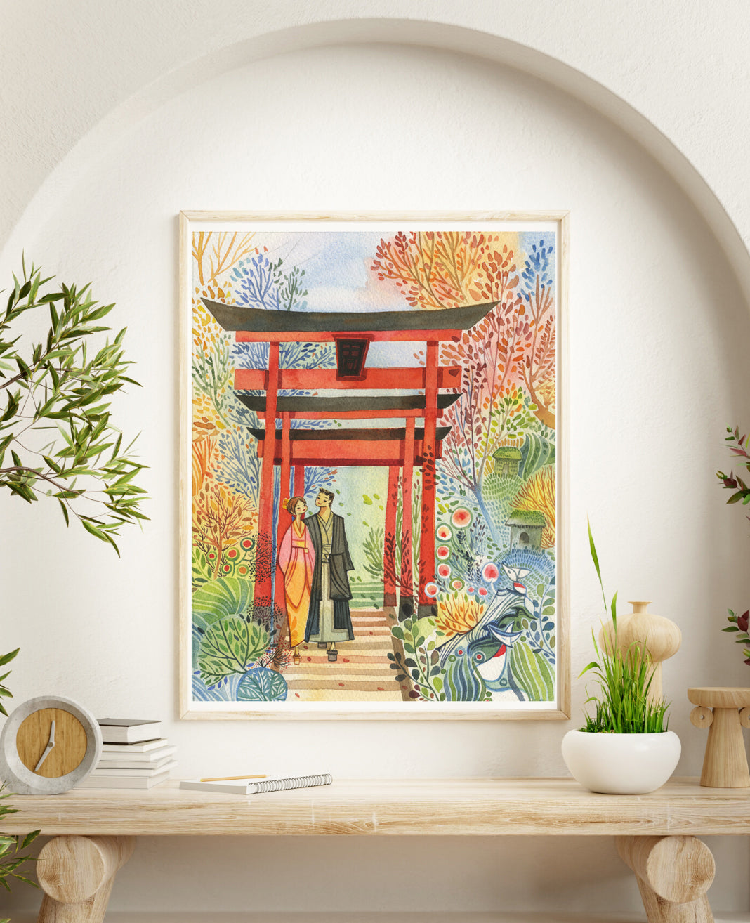 Beautiful Japanese Shrine in the Spring Art